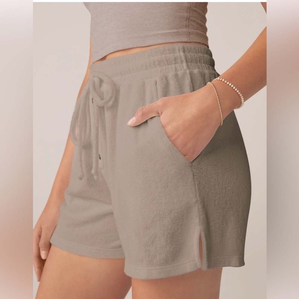DONNI Terry Cloth Henley Shorts Gray - Picture 7 of 11